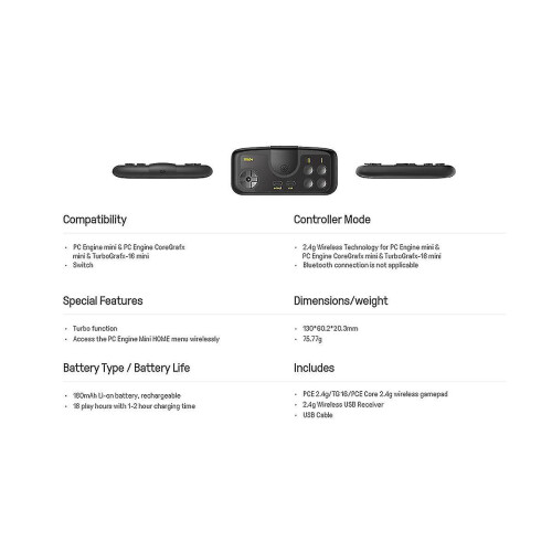 Core Gaming Console 2.4g for Pc Engine Mini Pc Engine Coregrafx Turbografx-16 Mini for Switch(a) 2