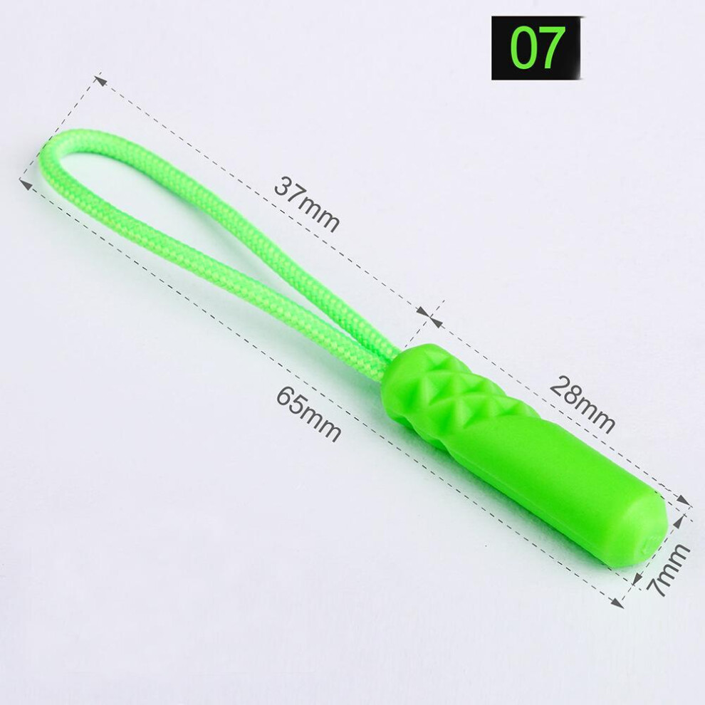 (Green, 10Pcs) 10pcs/lot 10 Color Zippers Pull Puller End Fit Rope Tag Replacement Clip Broken Buckle Fixer Suitcase Tent Backpack Zipper Cord