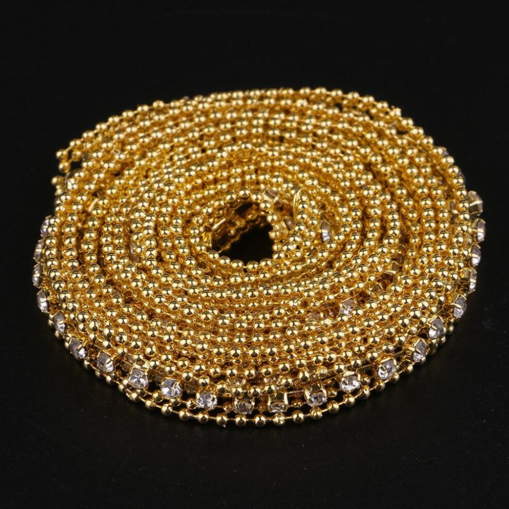 (1 yard) 1 Yard  Crystal Bead Rhinestone Ribbon Trim Chain