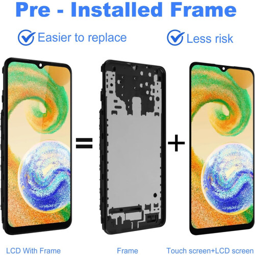 Screen Replacement For Samsung Galaxy A04s SM-A047F LCD Display+Frame 1