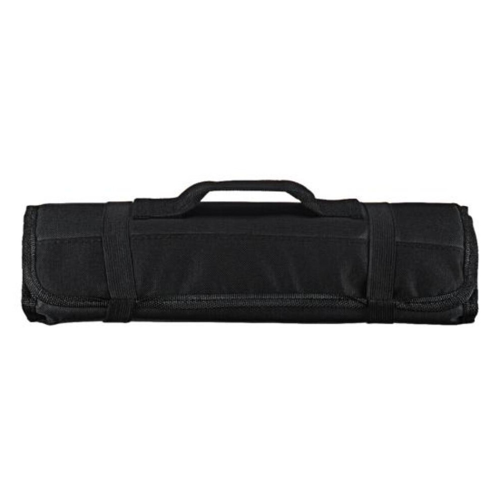 (Black) 22 Pockets Portable Carrying Kitchen Chef Knife Roll Bag Cutlery Storage Case Black