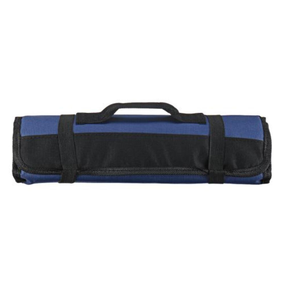 (Blue) 22 Pockets Portable Carrying Kitchen Chef Knife Roll Bag Cutlery Storage Case