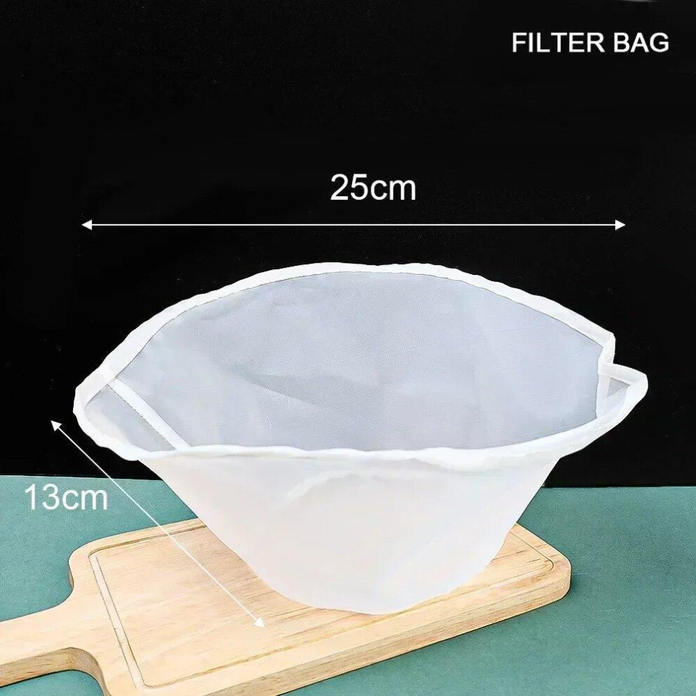 (25cm, White) Soybean Filter Net Bag Nylon Liquid Filter Net Bag Milk Coffee Filter Net Bag Reusable Fine Mesh Paint Squeeze Mesh Kitchen Tool