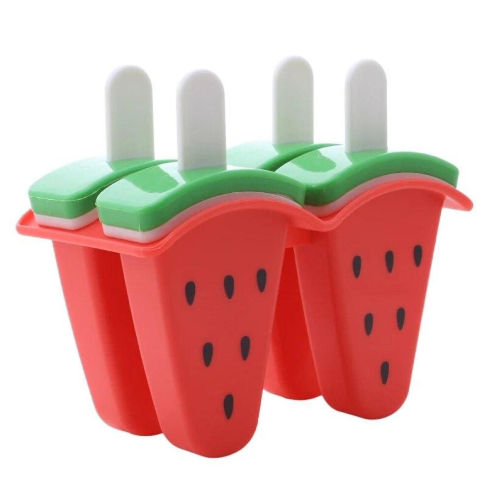 (Red) Ice Cream Mold Watermelon Shape Mold DIY Homemade Ice Popsicle Mould Frozen Juice Milk Kitchen Ice Cream Making Tools