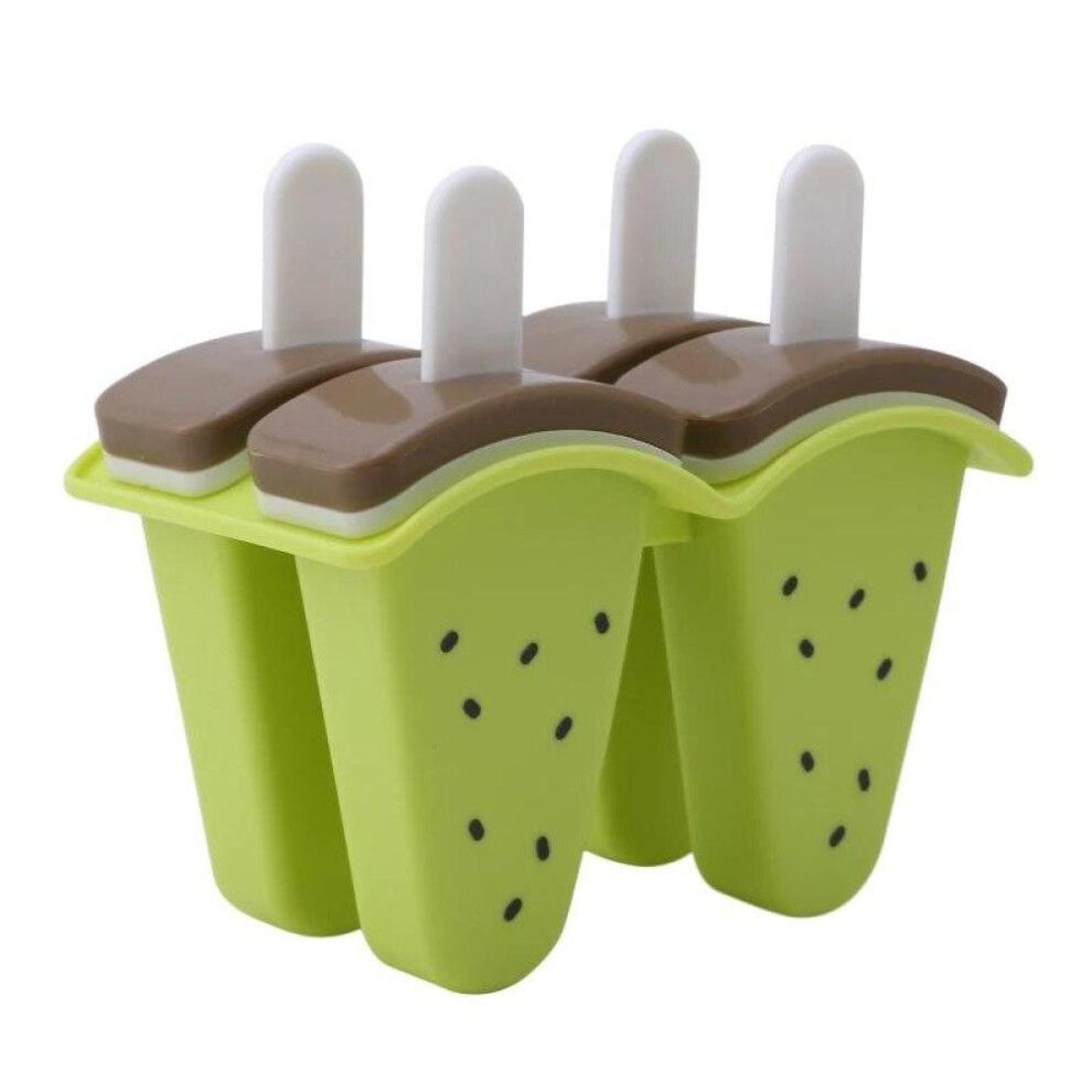 (Green) Ice Cream Mold With Cover Watermelon Shape Mold DIY Homemade Ice Popsicle Mould Frozen Juice Milk Kitchen Ice Cream Make Tools