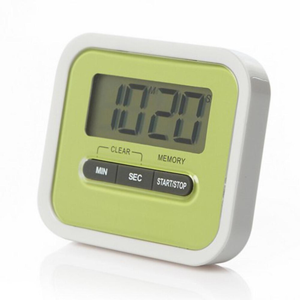 (Green) Magnet Kitchen Timer 100-Minute Digital Count Up & Countdown Timers with Back Stand Clip Loud Alarm