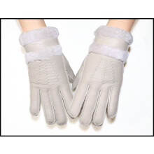(One Size, 02 Beige) Fur integrated gloves men and women shearling children's gloves winter