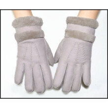 (One Size, 02 shallow khaki) Fur integrated gloves men and women shearling children's gloves winter