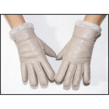 (One Size, 03 light beige) Fur integrated gloves men and women shearling children's gloves winter