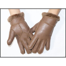 (One Size, 03 light brown) Fur integrated gloves men and women shearling children's gloves winter