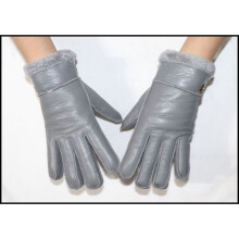 (One Size, 03 light grey) Fur integrated gloves men and women shearling children's gloves winter