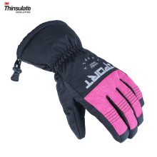 (M, Gloves Pink) Winter Warm Snow Ski Mittens Women Men 3M Thinsulate Touch Screen Black