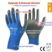 (xxL, PU1350NV -DMF12) 24Pieces/12 Pairs Safety Working Gloves Black Pu Nylon Cotton Glove Industrial