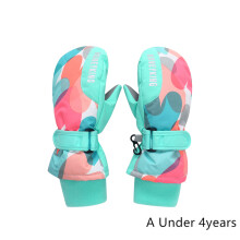 (A xS Under 4Y) Kids Winter Ski Gloves Waterproof Warm Padded Mitten For Girls Boys Outdoor