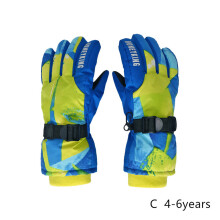 (C S 4-6Y) Kids Winter Ski Gloves Waterproof Warm Padded Mitten For Girls Boys Outdoor