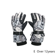 (E xL Over 12Y) Kids Winter Ski Gloves Waterproof Warm Padded Mitten For Girls Boys Outdoor