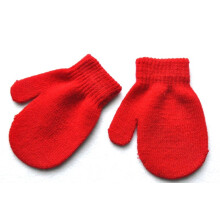 (red) 1-4 Years Winter Knitted Gloves For Baby Boys And Girls Warm Rope Full