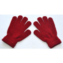 (Dark Red) For 7-11 years old kids boys girls winter cold and warm gloves children