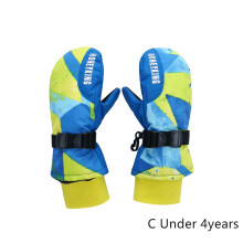(C xS Under 4Y) Kids Winter Ski Gloves Waterproof Warm Padded Mitten For Girls Boys Outdoor