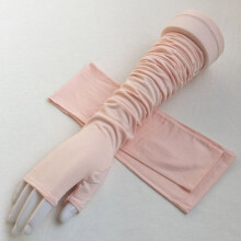 (One Size, B89 Pink) Female Sports Fitness Cycling Sunscreen Touch Screen Long Full Finger