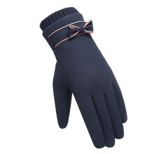 (One Size, Navy) Fashion Female Gloves Winter Windproof Waterproof Internal Plush Warm