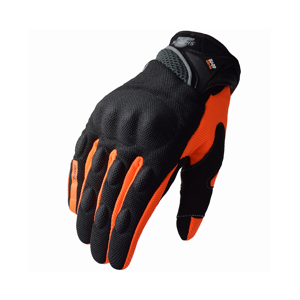 (M, Su09-) Gloves Motorcyclist Summer Motorcycle Gloves Men Women Mesh Motocross Orange 9077354887077