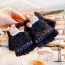 (0-8 years old, 2301-H4 (0-4 Years)) 0-10 Years Old Winter Children Girls Soft Half Finger Cover Animal Warm