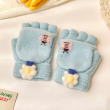 (0-8 years old, c2945-J5 (0-4 Years)) 0-10 Years Old Winter Children Girls Soft Half Finger Cover Animal Warm