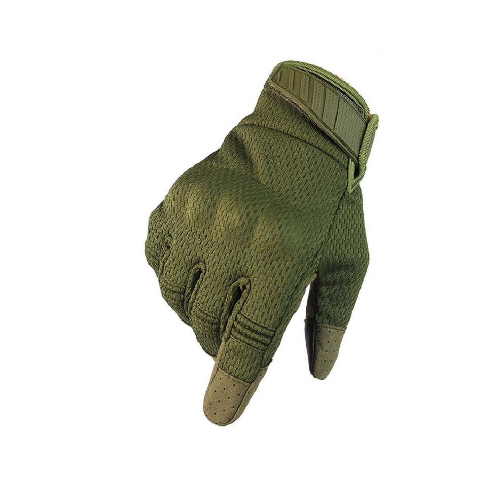 (L, ) Men Riding Gloves Cycling Bike Full Finger Motos Racing Gloves Antiskid Green 9077354838987