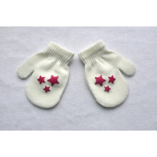 (White) 1 Pair Cartoon Anti-grasping Warm Gloves Protection Baby Mitten Cute Unisex