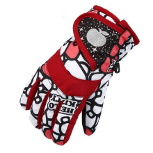 (3-7 children, red) Girls Boys Waterproof Warm Gloves Winter Professional Ski Gloves Snow