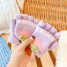 (0-10 Year old, c2945-N1 (0-4 years)) 0-8 Old Years Winter Children Girls Soft Half Finger Cover Animal Warm