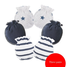 (0-3 months, Baby boy GM4009) Newborn Baby boy and girl Scratch Mittens,0-6 months Winter Cotton Four
