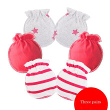 (0-3 months, Baby girl GM4012) Newborn Baby boy and girl Scratch Mittens,0-6 months Winter Cotton Four