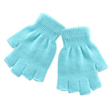 (One Size, 3) Hot Children Magic Knitted Gloves Kids Stretch Half Finger Glove Winter