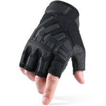 (L, Balck) Fingerless Glove Half Finger Gloves Tactical Military Army Mittens SWAT
