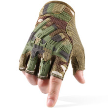 (L, CP) Fingerless Glove Half Finger Gloves Tactical Military Army Mittens SWAT