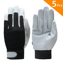(Black) Leather Work Gloves Safety D Grade Wear-Resistant Safety Working Gloves