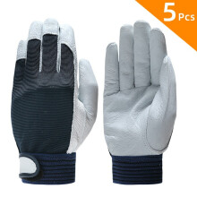 (Blue) Leather Work Gloves Safety D Grade Wear-Resistant Safety Working Gloves