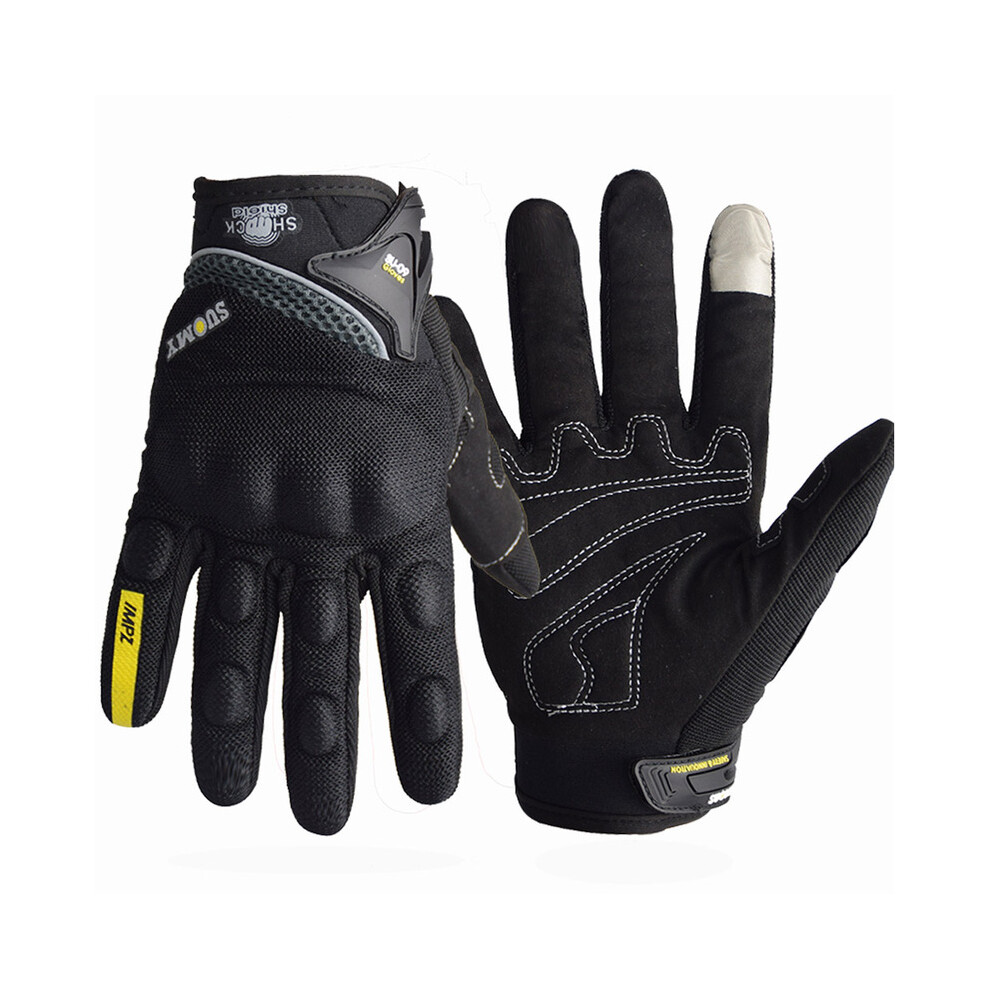 (L, Su09 ) Breathable Full Finger Racing Motorcycle Gloves Quality Stylishly Decorated Black 9077354860100