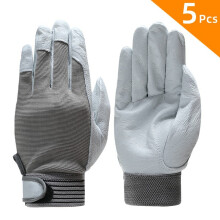 (Gray) Leather Work Gloves Safety D Grade Wear-Resistant Safety Working Gloves