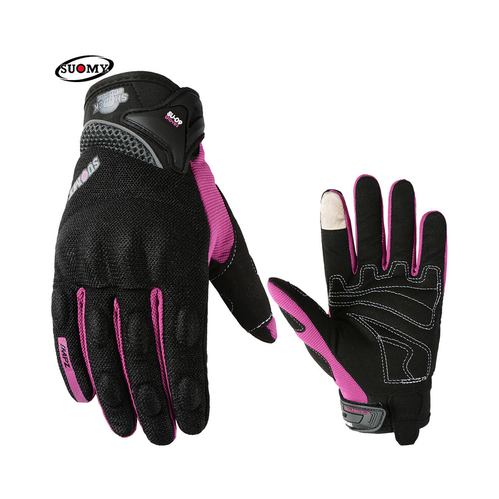 (S, Su09 ) Breathable Full Finger Racing Motorcycle Gloves Quality Stylishly Decorated Purple 9077354860247