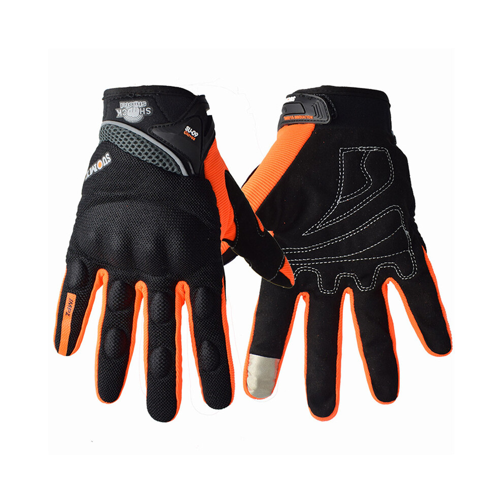 (Xl, Su09 ) Breathable Full Finger Racing Motorcycle Gloves Quality Stylishly Decorated Orange 9077354859999