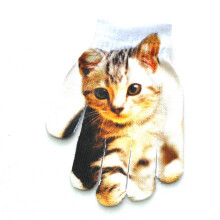 (Cute cat) Children Gloves 5-11Y Kindergarten Student Winter Warm Baby 3D Puppy Cat