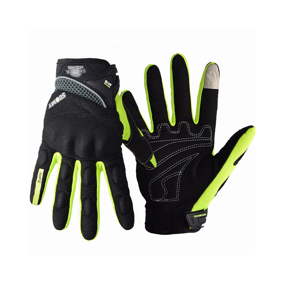(Xxl, Su09 ) Breathable Full Finger Racing Motorcycle Gloves Quality Stylishly Decorated Green 9077354860049