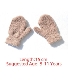 (EB030215) Winter Fleece Full Finger Gloves For Kids Warm Plush Thick Baby Gloves