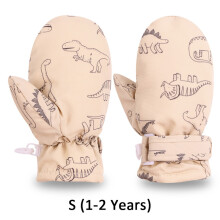 (Khaki(1-2 Years)) Winter Toddler Gloves Baby Boys Girls Hands Warm Fleece Lining Mitten