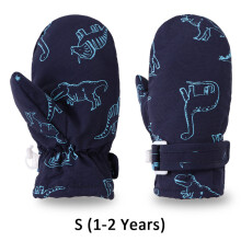 (Navy(1-2 Years)) Winter Toddler Gloves Baby Boys Girls Hands Warm Fleece Lining Mitten