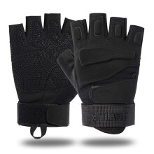 (M, A-Black) Non-slip Tactical Gloves Airsoft Sport Gloves Half Finger Military Men