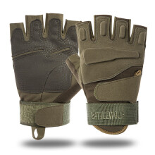 (xL, A-Army Green) Non-slip Tactical Gloves Airsoft Sport Gloves Half Finger Military Men